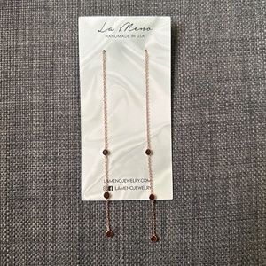 La Meno Rose Gold Drop Earrings - Cause Box All True